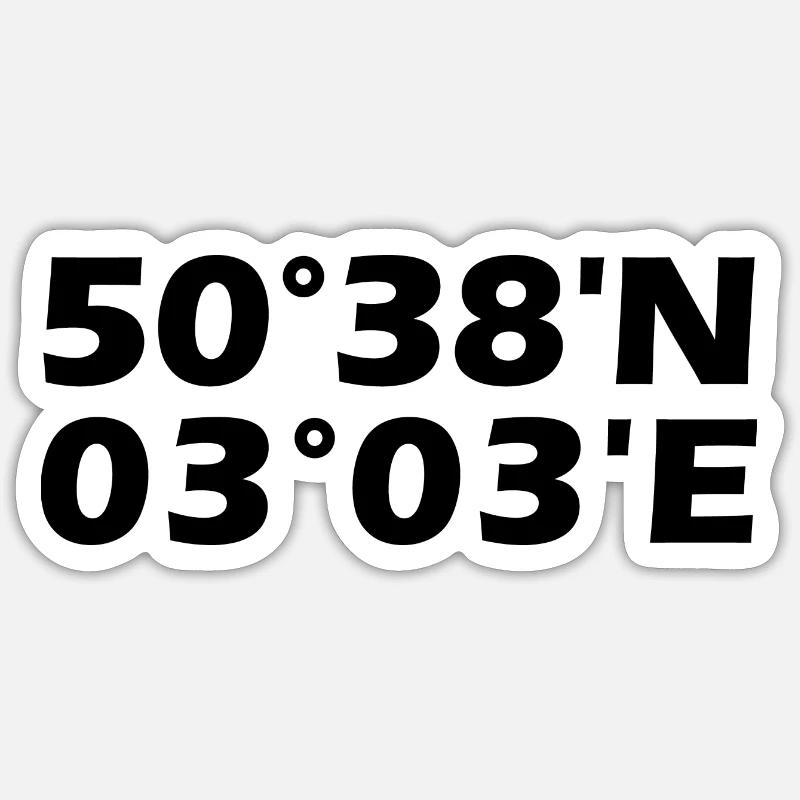 Lille Coordinates - Sticker size S (10 x 10 cm) - white matte