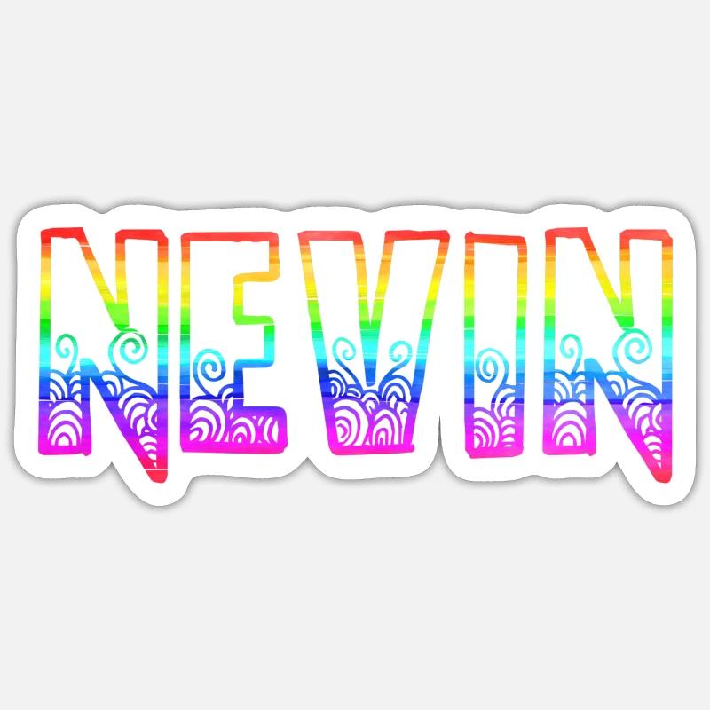 nevin rs rainbow - Sticker size S (10 x 10 cm) - white matte