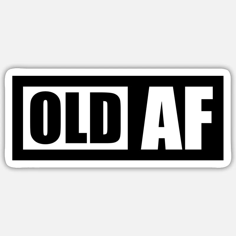 old AF Text Logo - Sticker size S (10 x 10 cm) - white matte