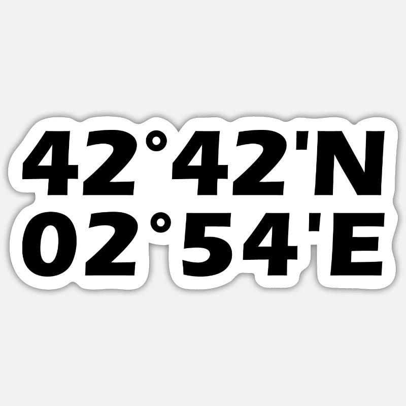 Coordonnées de Perpignan Sticker taille S (10 x 10 cm)