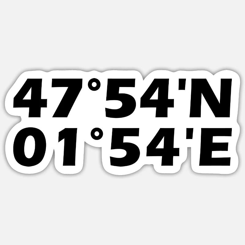 Coordonnées d’Orléans - Sticker taille S (10 x 10 cm) - blanc mat