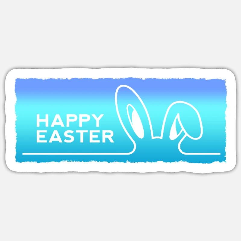 Happy Easter with Easter - Sticker size S (10 x 10 cm) - white matte