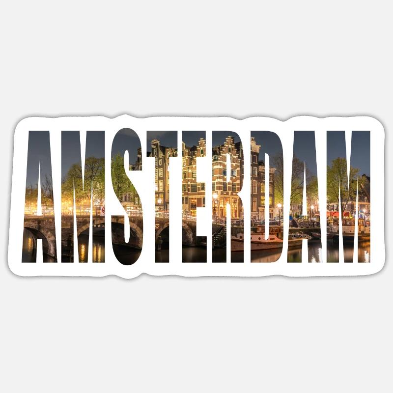 Amsterdam - Sticker size S (10 x 10 cm) - white matte