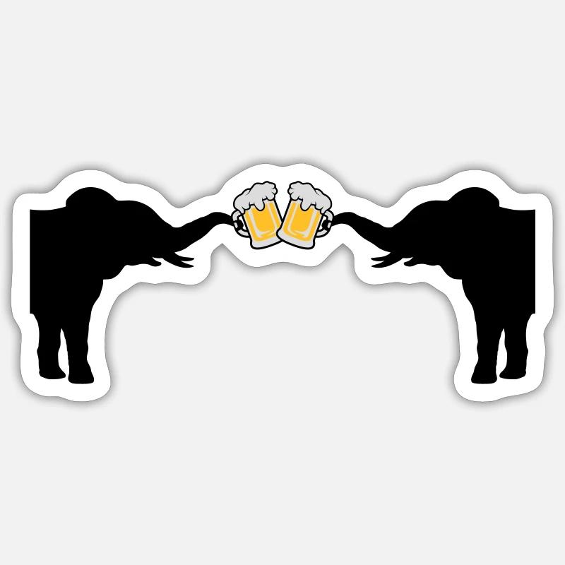 2 Elephant Beer Toast Sticker size S (10 x 10 cm)