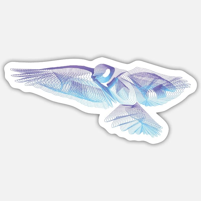 Vogel - Sticker Größe S (10 x 10 cm) - Mattweiß