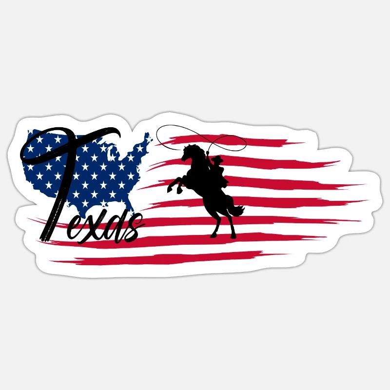 Texas - Sticker Größe S (10 x 10 cm) - Mattweiß