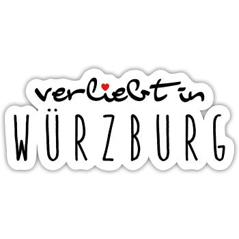 verliebt in Würzburg - I love it - Sticker Größe S (10 x 10 cm) - Mattweiß - Vorne