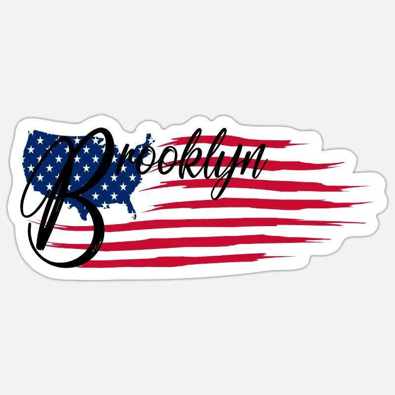 Brooklyn - Sticker Größe S (10 x 10 cm) - Mattweiß