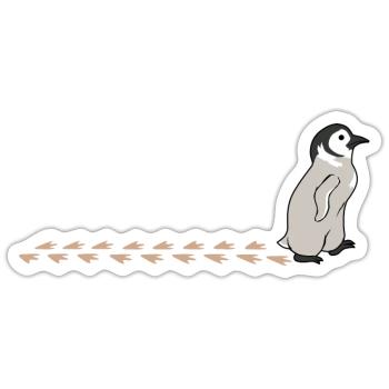 Niedliches Baby Pinguin watschelt Schnee Wildlife - Sticker Größe S (10 x 10 cm) - Mattweiß - Vorne