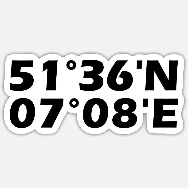 Herten coordinates - Sticker size S (10 x 10 cm) - white matte