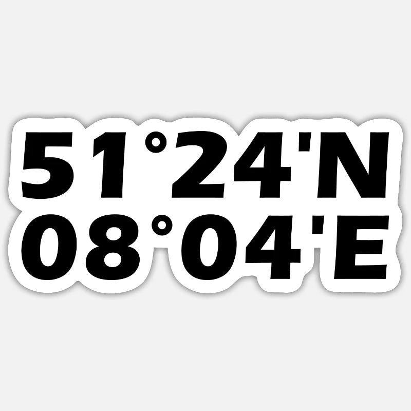 Coordonnées d’Arnsberg - Sticker taille S (10 x 10 cm) - blanc mat