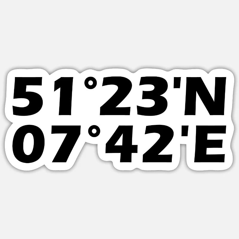 Coordonnées d’Iserlohn - Sticker taille S (10 x 10 cm) - blanc mat