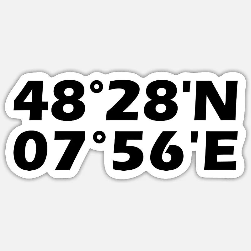 Coordonnées d’Offenburg - Sticker taille S (10 x 10 cm) - blanc mat