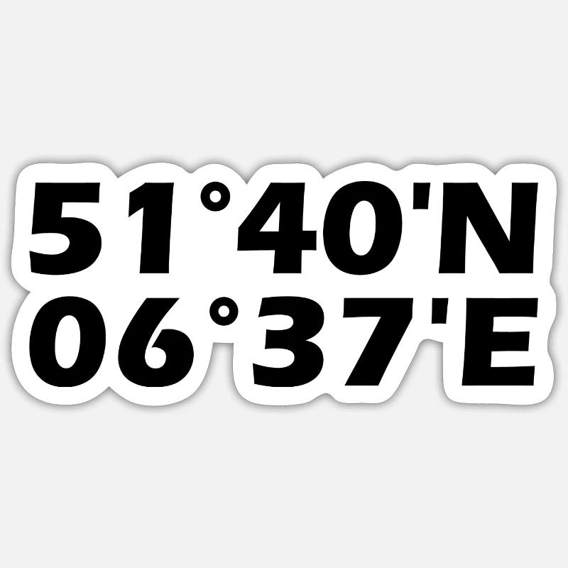 Coordonnées de Wesel - Sticker taille S (10 x 10 cm) - blanc mat