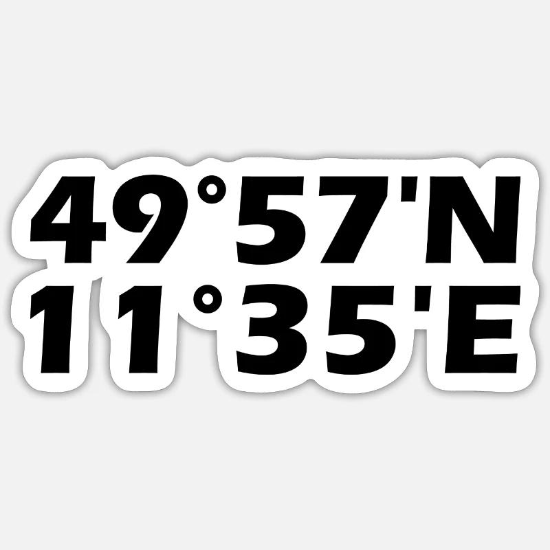 Coordonnées de Bayreuth - Sticker taille S (10 x 10 cm) - blanc mat