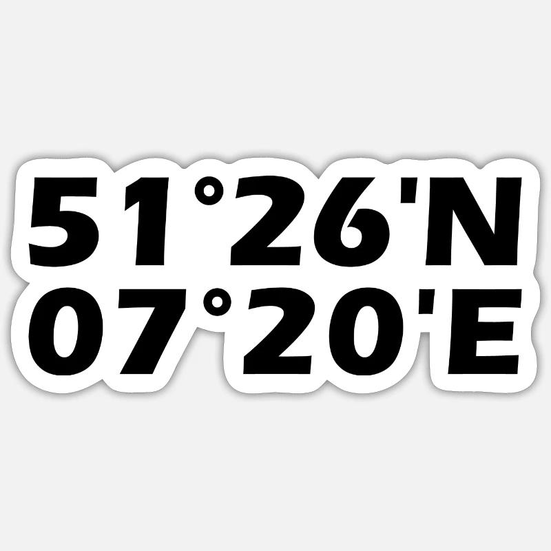 Coordonnées de Witten - Sticker taille S (10 x 10 cm) - blanc mat