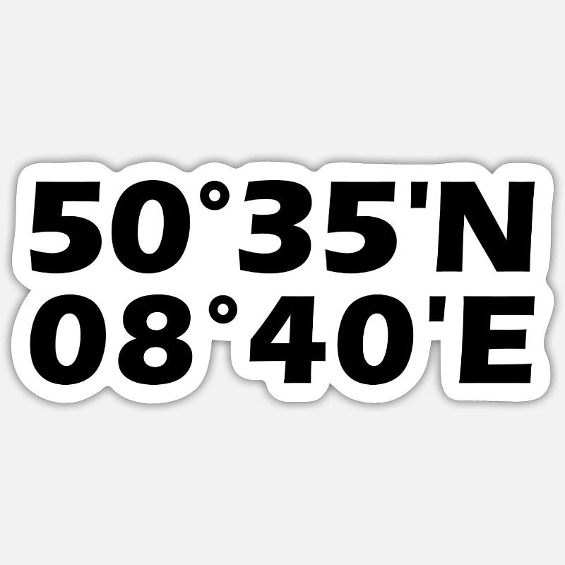 Coordonnées de coulée Sticker taille S (10 x 10 cm)