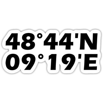 Esslingen am Neckar coordinates - Sticker size S (10 x 10 cm) - white matte - Front