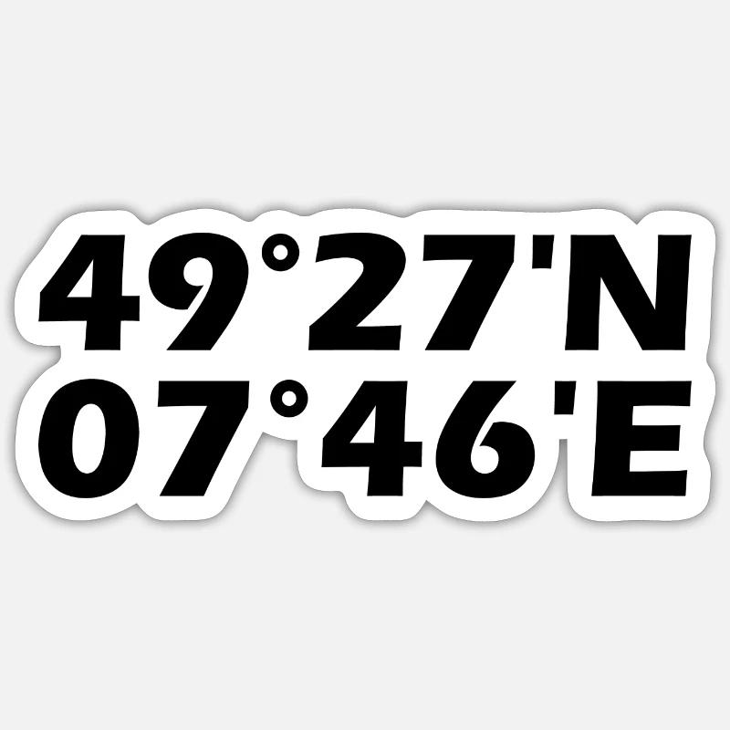 Kaiserslautern coordinates Sticker size S (10 x 10 cm)
