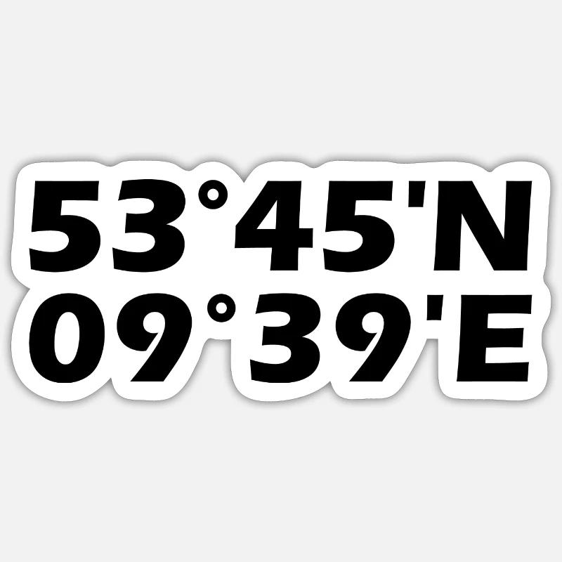Coordonnées d’Elmshorn - Sticker taille S (10 x 10 cm) - blanc mat