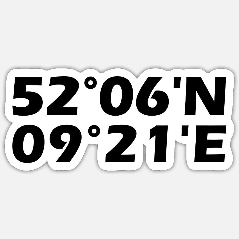 Hameln coordinates - Sticker size S (10 x 10 cm) - white matte