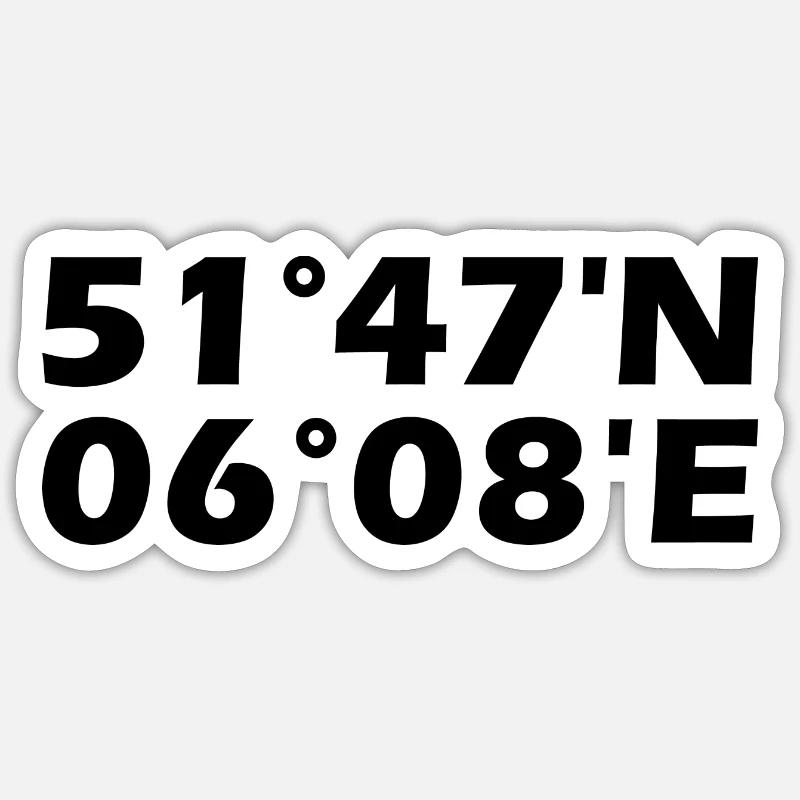 Coordonnées de Kleve - Sticker taille S (10 x 10 cm) - blanc mat