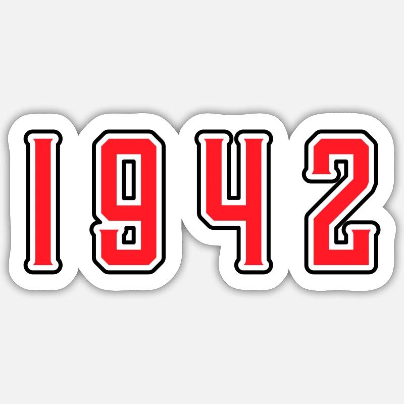 1942 year birthday - Sticker size S (10 x 10 cm) - white matte