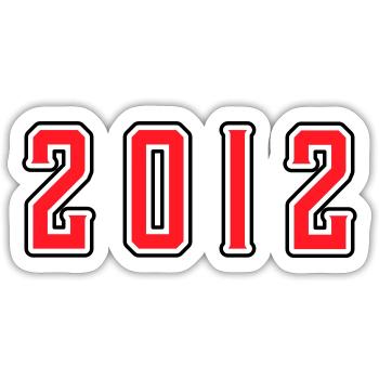 2012 year birthday - Sticker size S (10 x 10 cm) - white matte - Front