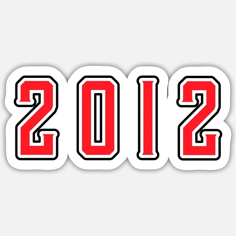 2012 year birthday Sticker size S (10 x 10 cm)
