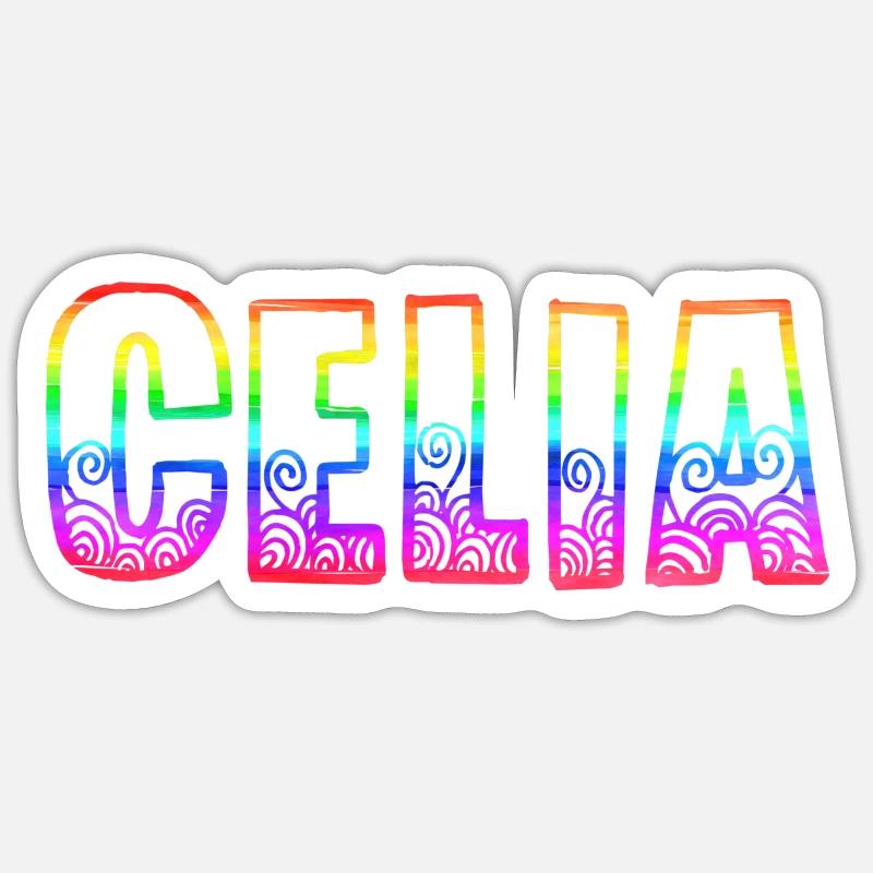 celia rs arc-en-ciel - Sticker taille S (10 x 10 cm) - blanc mat