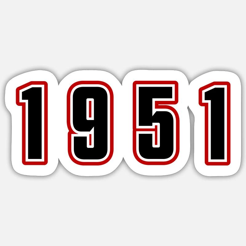 Numéro de l’année 1951 - Sticker taille S (10 x 10 cm) - blanc mat