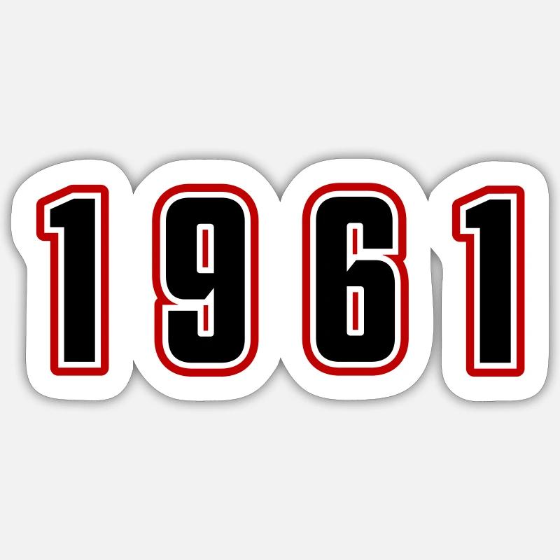Numéro de l’année 1961 - Sticker taille S (10 x 10 cm) - blanc mat