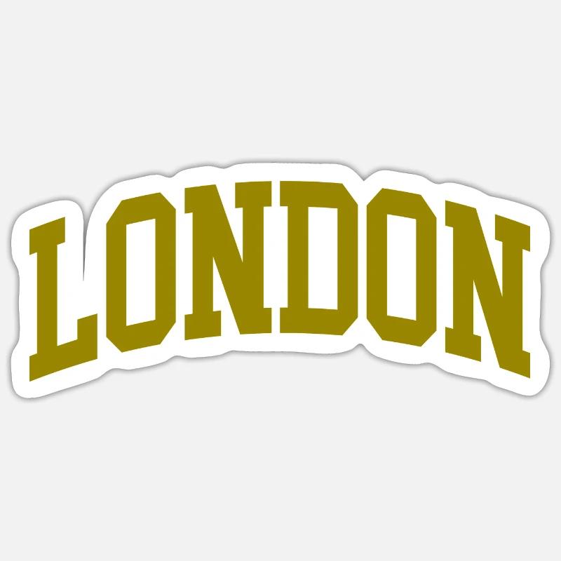 londres doré - Sticker taille S (10 x 10 cm) - blanc mat