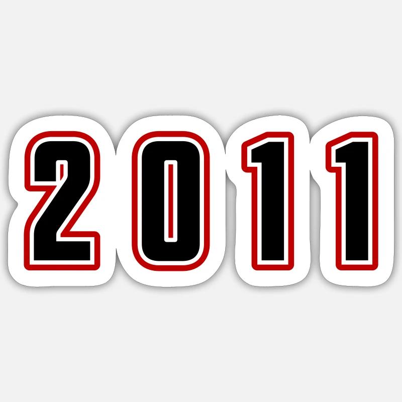 Numéro de l’année 2011 - Sticker taille S (10 x 10 cm) - blanc mat