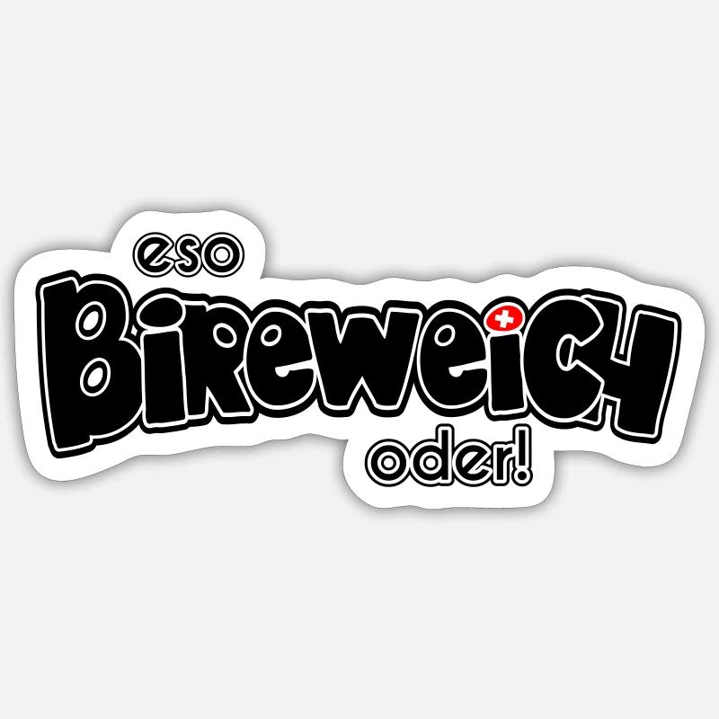 eso Bireweich oder! - Sticker Größe S (10 x 10 cm) - Mattweiß