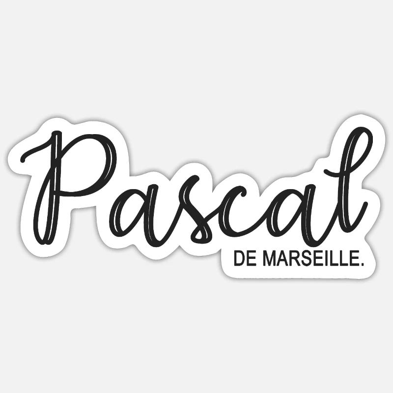 Pascal de Marseille Geschenk T Shirt Pascal - Sticker Größe S (10 x 10 cm) - Mattweiß