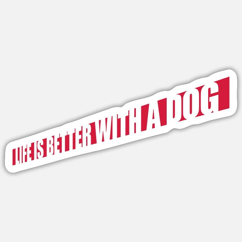 better with a dog - Sticker Größe S (10 x 10 cm) - Mattweiß