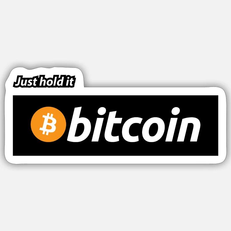 Bitcoin - Tenez-le. - Sticker taille S (10 x 10 cm) - blanc mat