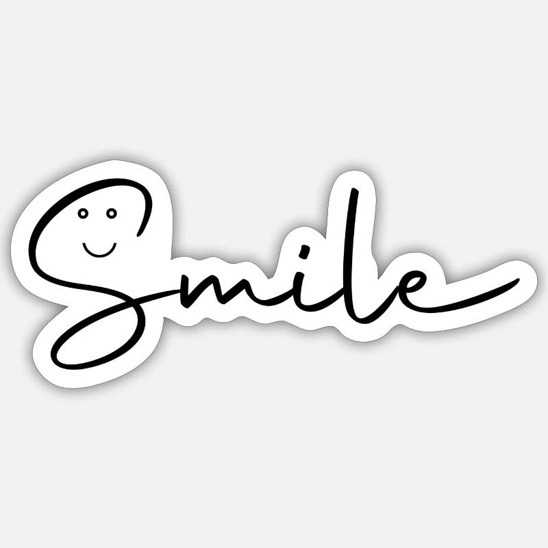 smile script - Sticker size S (10 x 10 cm) - white matte