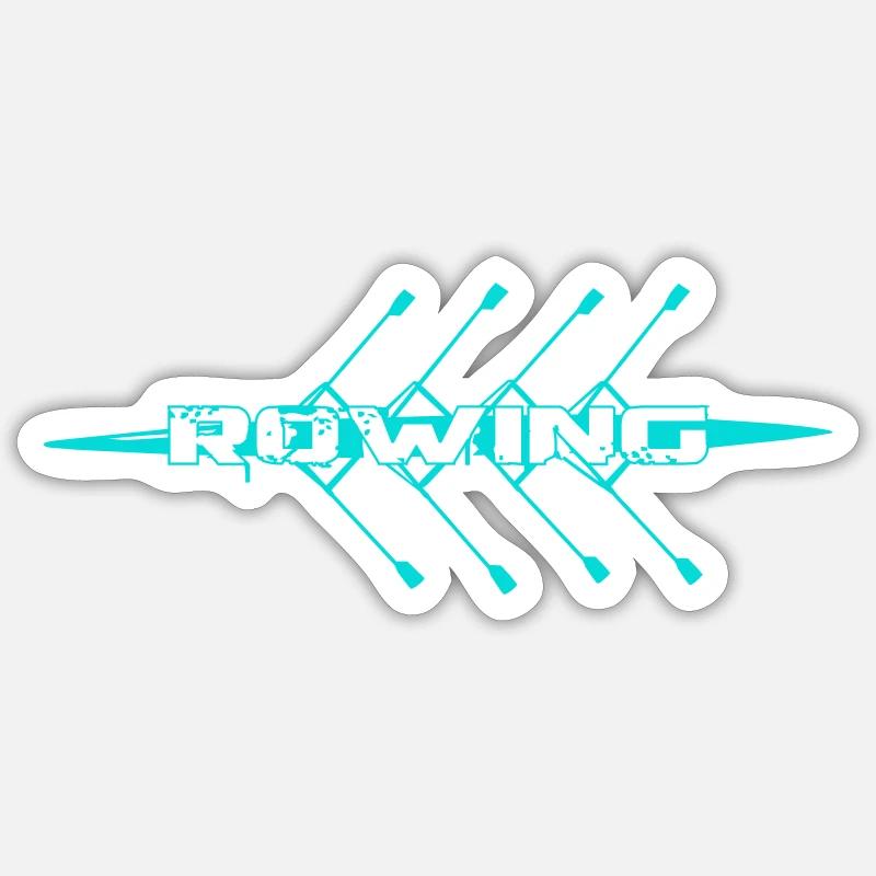 Aviron, bateau à rames, sculling, équipe d’aviron - Sticker taille S (10 x 10 cm) - blanc mat