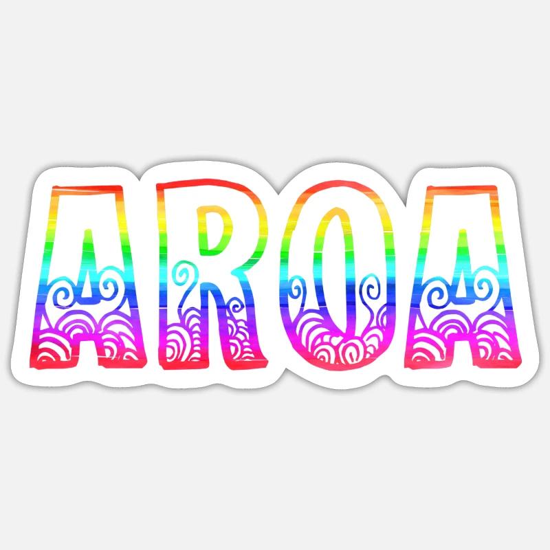 Aroa rs Arc-en-ciel - Sticker taille S (10 x 10 cm) - blanc mat