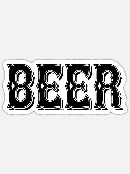 Beer - Sticker Größe S (10 x 10 cm) - Mattweiß