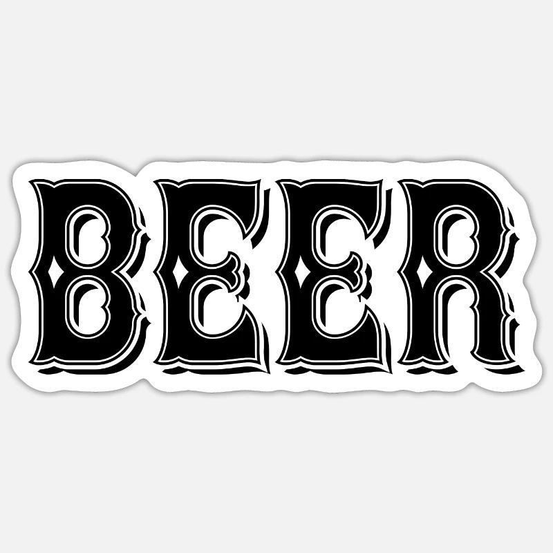 Bière - Sticker taille S (10 x 10 cm) - blanc mat