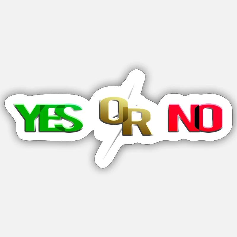 Ja oder Nein (versus) Sticker Größe S (10 x 10 cm)