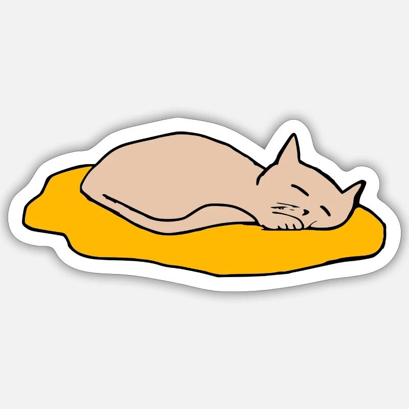 Chat - Sticker taille S (10 x 10 cm) - blanc mat