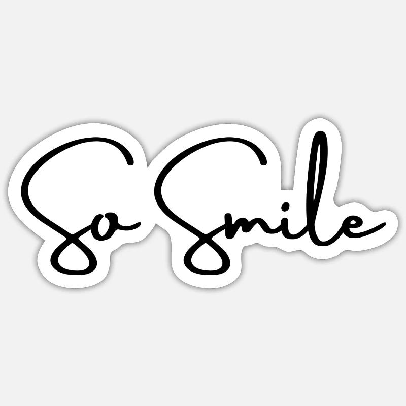 So Smile - Sticker taille S (10 x 10 cm) - blanc mat