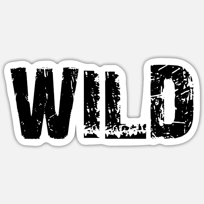 Wild - Sticker Größe S (10 x 10 cm) - Mattweiß
