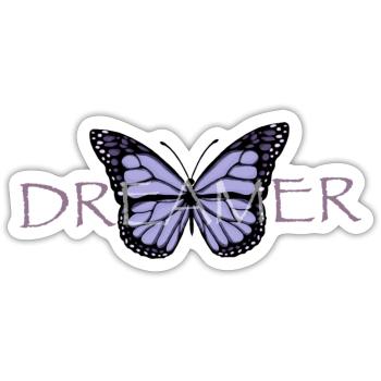 Schmetterling Dreamer - Sticker Größe S (10 x 10 cm) - Mattweiß - Vorne