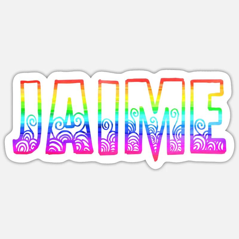 Jaime RS Arc-en-ciel - Sticker taille S (10 x 10 cm) - blanc mat