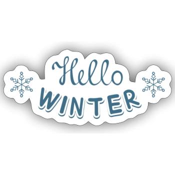 Hallo Winter - Winterliche Begrüßung - Sticker Größe S (10 x 10 cm) - Mattweiß - Vorne